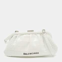 BALENCIAGA Gossip XS clutch in leather with crocodile print  Green  Balenciaga  mini bag 68889423ECM online on GIGLIOCOM