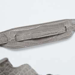Pre Owned Balenciaga Grey Croc Embossed Leather Mini Neo Classic Bag
