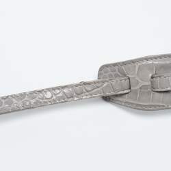 Pre Owned Balenciaga Grey Croc Embossed Leather Mini Neo Classic Bag