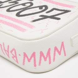 Pre Owned Balenciaga White Graffiti Leather Everyday Crossbody Bag