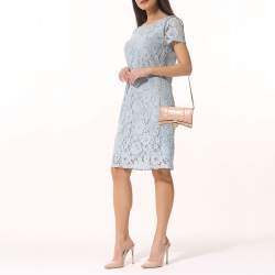 Pre Owned Balenciaga Pink Croc Embossed Leather Hourglass Wallet on Chain