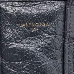 Pre Owned Balenciaga Grey Leather XS Bazar Shopper Tote