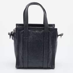Pre Owned Balenciaga Grey Leather XS Bazar Shopper Tote