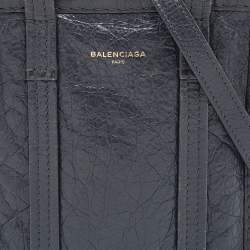 Pre Owned Balenciaga Grey Leather XS Bazar Shopper Tote