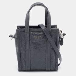 Pre Owned Balenciaga Grey Leather XS Bazar Shopper Tote