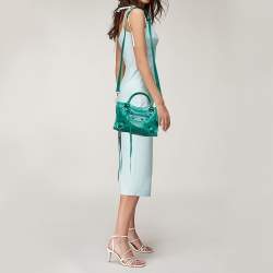 Pre Owned Balenciaga Green Leather Mini RH Classic City Bag