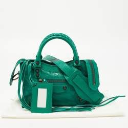 Pre Owned Balenciaga Green Leather Mini RH Classic City Bag