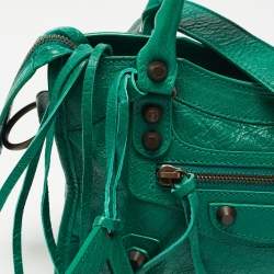 Pre Owned Balenciaga Green Leather Mini RH Classic City Bag