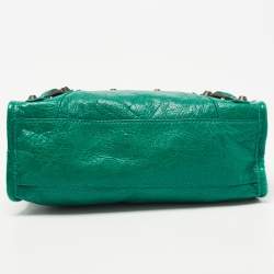 Pre Owned Balenciaga Green Leather Mini RH Classic City Bag