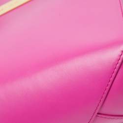 Pre Owned Balenciaga Magenta Leather Small Cable Shopper Tote