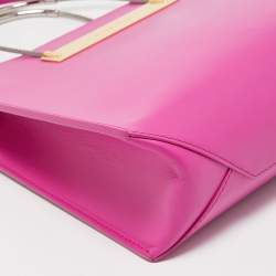 Pre Owned Balenciaga Magenta Leather Small Cable Shopper Tote