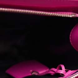 Pre Owned Balenciaga Magenta Leather Small Cable Shopper Tote