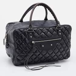 Balenciaga Black Quilted Chevre Leather Matelassé GM Bag