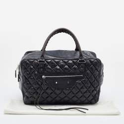 Balenciaga Black Quilted Chevre Leather Matelassé GM Bag