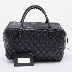 Balenciaga Black Quilted Chevre Leather Matelassé GM Bag