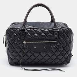 Balenciaga Black Quilted Chevre Leather Matelassé GM Bag