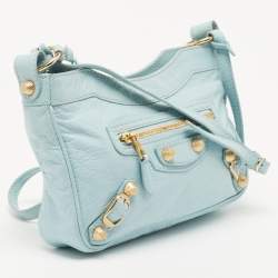 Pre Owned Balenciaga Blue Leather Classic Hip Crossbody Bag
