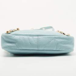 Pre Owned Balenciaga Blue Leather Classic Hip Crossbody Bag
