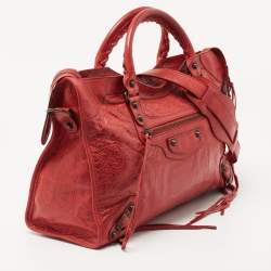Pre Owned Balenciaga Red Leather RH City Tote