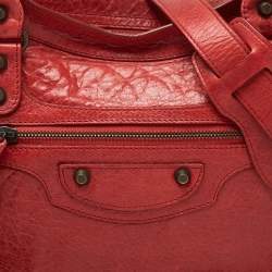Pre Owned Balenciaga Red Leather RH City Tote