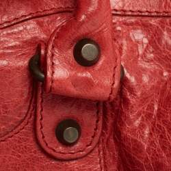 Pre Owned Balenciaga Red Leather RH City Tote