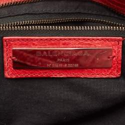 Pre Owned Balenciaga Red Leather RH City Tote
