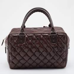 Pre Owned Balenciaga Brown Quilted Matelassé Leather MM Bag