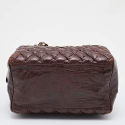 Pre Owned Balenciaga Brown Quilted Matelassé Leather MM Bag