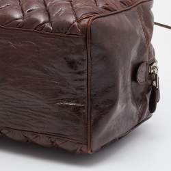 Pre Owned Balenciaga Brown Quilted Matelassé Leather MM Bag