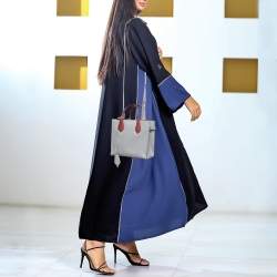 Pre Owned Balenciaga Grey Leather and Lizard Mini Padlock All Afternoon Tote