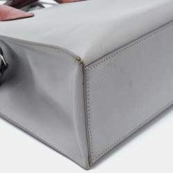 Pre Owned Balenciaga Grey Leather and Lizard Mini Padlock All Afternoon Tote