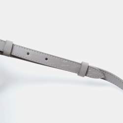 Pre Owned Balenciaga Grey Leather and Lizard Mini Padlock All Afternoon Tote