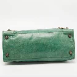 Pre Owned Balenciaga Green Leather GGH Work Tote