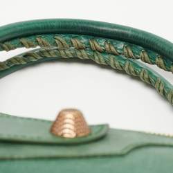 Pre Owned Balenciaga Green Leather GGH Work Tote