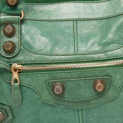 Pre Owned Balenciaga Green Leather GGH Work Tote