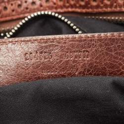 Pre Owned Balenciaga Brown Brogue Leather Work Tote