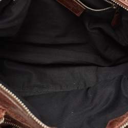 Pre Owned Balenciaga Brown Brogue Leather Work Tote