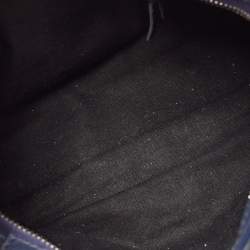 Pre Owned Balenciaga Navy Blue Leather Mini Classic Metallic Edge City Bag