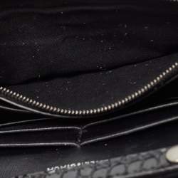 Pre Owned Balenciaga Black Croc Embossed Leather Hourglass Wallet on Chain