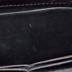 Pre Owned Balenciaga Black Croc Embossed Leather Hourglass Wallet on Chain