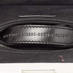 Pre Owned Balenciaga White Croc Embossed Leather XS Cloud Clutch Bag