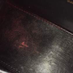 Pre Owned Balenciaga Black Croc Embossed Leather XS Hourglass Top Handle Bag