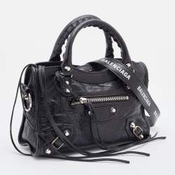 Pre Owned Balenciaga Black Leather Mini RH Classic City Bag