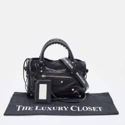 Pre Owned Balenciaga Black Leather Mini RH Classic City Bag