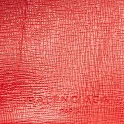مملوكة مسبقًا Balenciaga Red Leather Mini Trifold Wallet