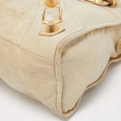 Pre Owned Balenciaga Argent Leather Giant 21 Gold Motorcycle City Bag