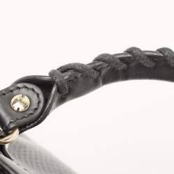 Pre Owned Balenciaga Black/Indigo Leather and Python Mini Classic Metallic Edge City Bag