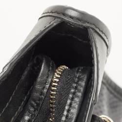 Pre Owned Balenciaga Black/Indigo Leather and Python Mini Classic Metallic Edge City Bag