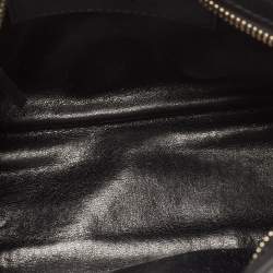 Pre Owned Balenciaga Black/Indigo Leather and Python Mini Classic Metallic Edge City Bag