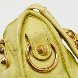 Pre Owned Balenciaga Light Green Leather Mini Classic City Tote